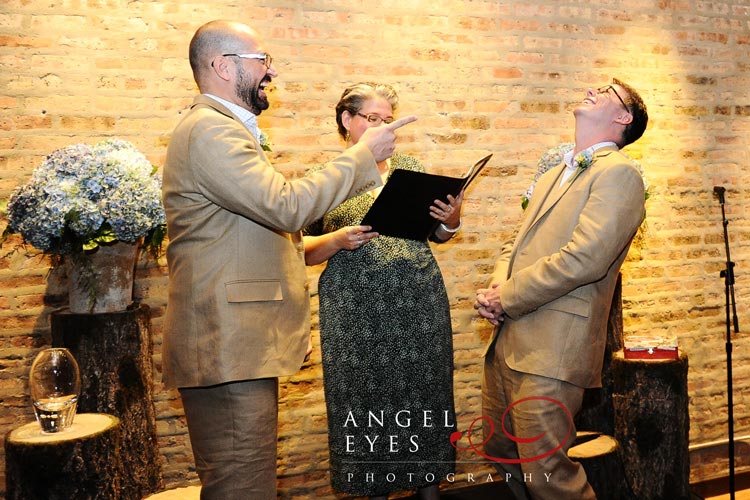 Chicago gay civil union at Uncommon Ground fun uniqe wedding venue night time full moon wedding photos Angel Eyes Photography Chicago (10)
