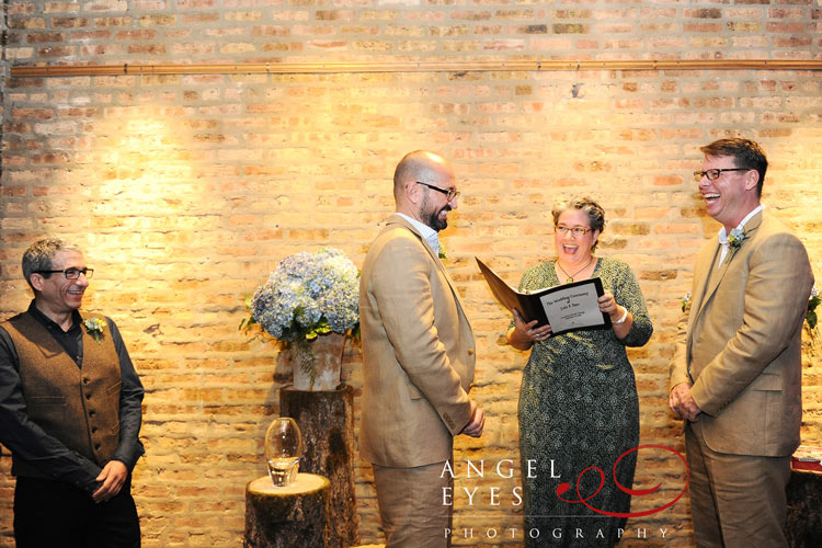 Chicago gay civil union at Uncommon Ground fun uniqe wedding venue night time full moon wedding photos Angel Eyes Photography Chicago (11)
