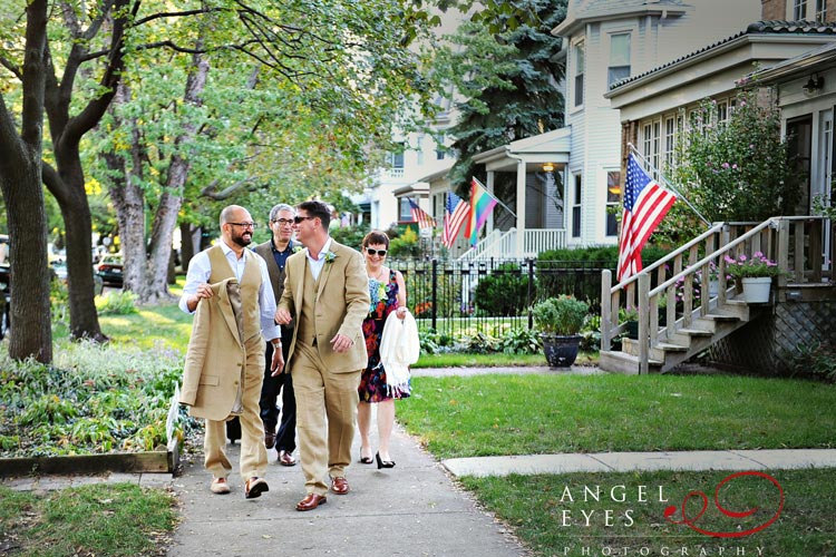 Chicago gay civil union at Uncommon Ground fun uniqe wedding venue night time full moon wedding photos Angel Eyes Photography Chicago (8)