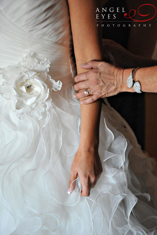 Mom and Bride beautiful moment hands