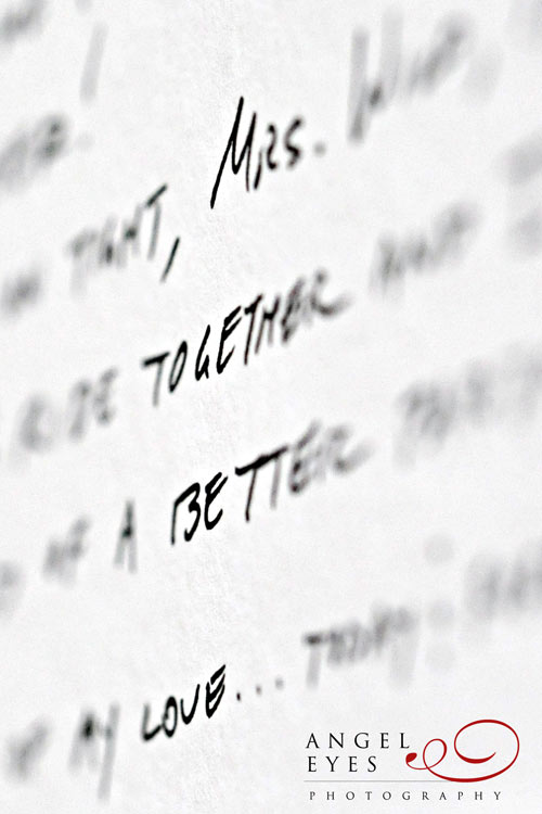 Romatic love letter from the groom, wedding day