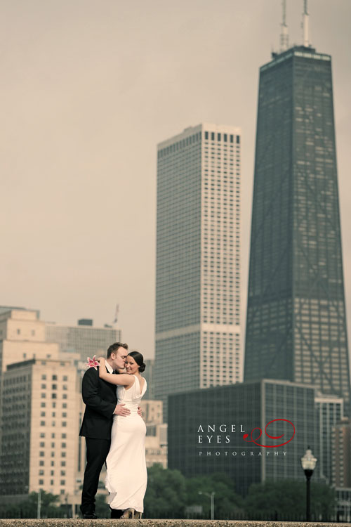 The Signature room at the 95th,  John Hancock Tower,  Chicago downtown skyline wedding photos  (12)