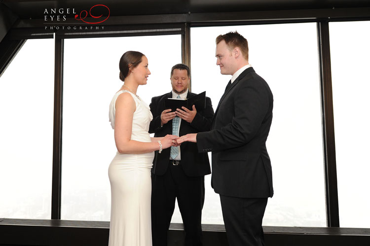 The Signature room at the 95th,  John Hancock Tower,  Chicago downtown skyline wedding photos  (17)