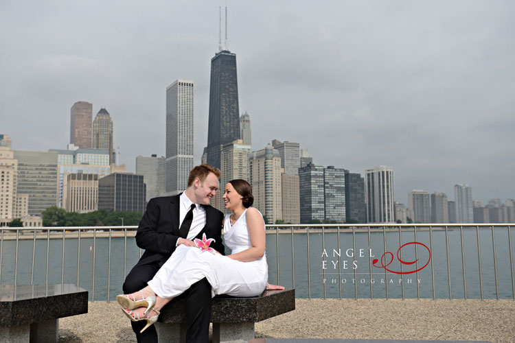 The Signature room at the 95th,  John Hancock Tower,  Chicago downtown skyline wedding photos  (2)