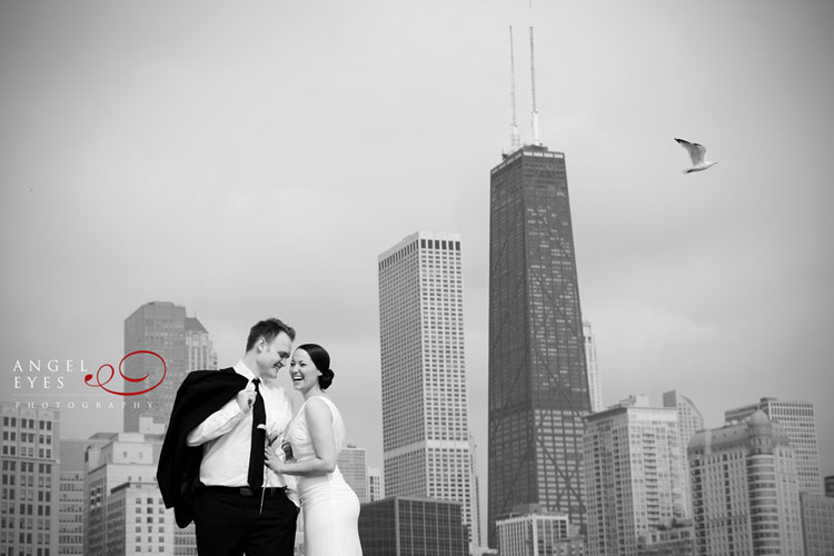 The Signature room at the 95th,  John Hancock Tower,  Chicago downtown skyline wedding photos  (24)