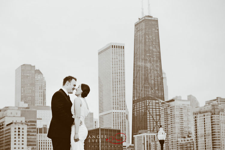 The Signature room at the 95th,  John Hancock Tower,  Chicago downtown skyline wedding photos  (26)