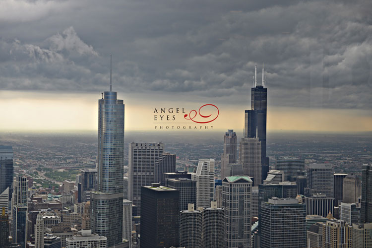 The Signature room at the 95th,  John Hancock Tower,  Chicago downtown skyline wedding photos  (4)