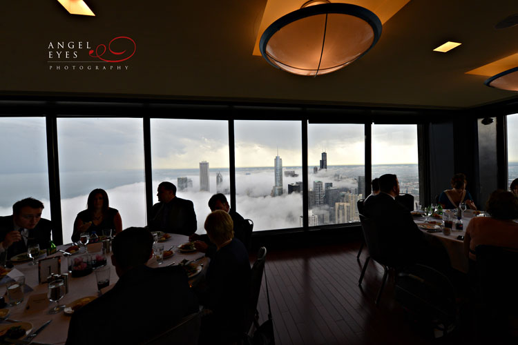 The Signature room at the 95th,  John Hancock Tower,  Chicago downtown skyline wedding photos  (8)