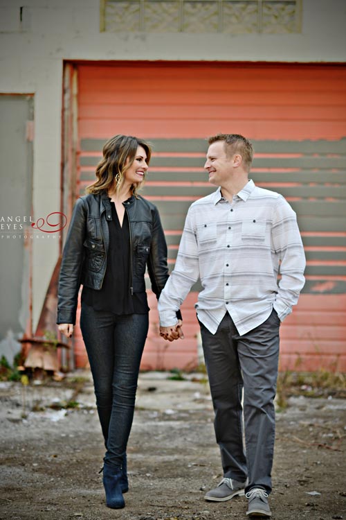 Fire fighter engagement session, photo shoot with fire truck, fireman engagement photos  (13)