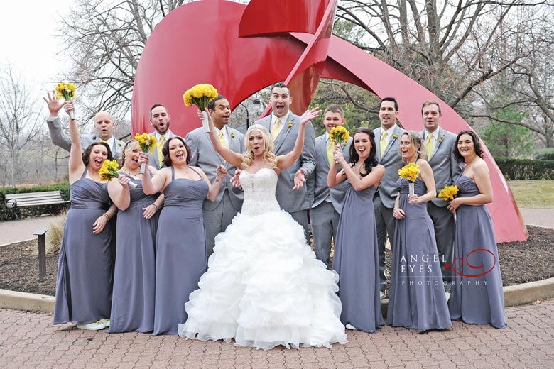 Naperville Riverwalk wedding photos, Yellow wedding flowers (20)