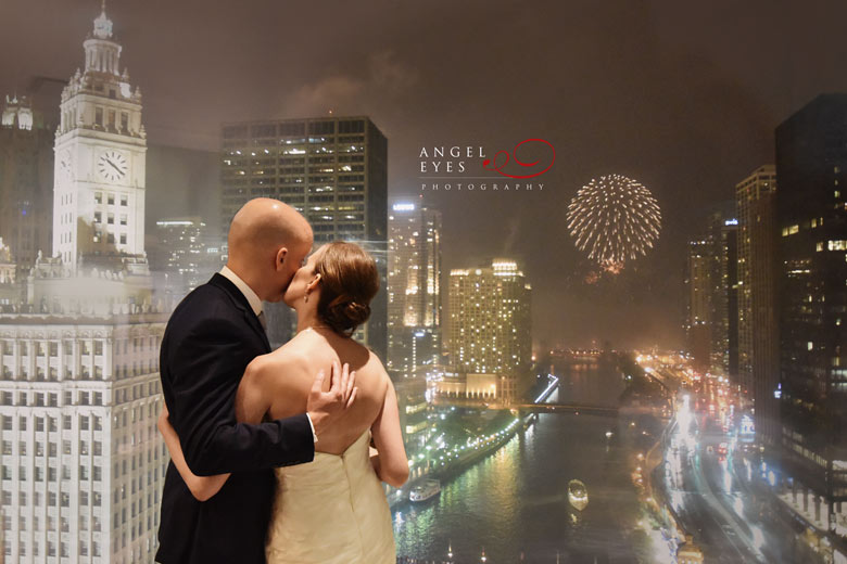 Trump International Hotel & Tower Chicago, Trunp-Chicago-wedding,-night-time-fireworks,-Chicago-photographer,-Angel-Eyes-Photography-by-Hilda-Burke