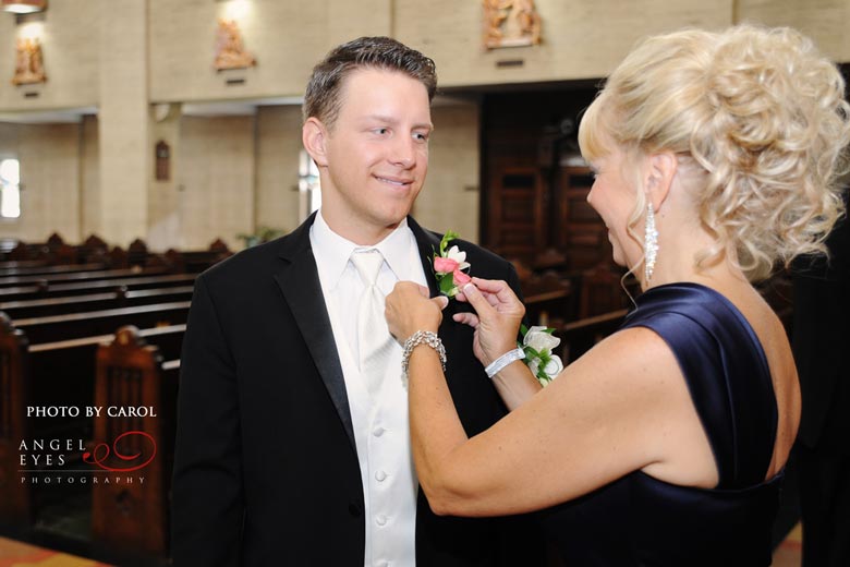 Mom and Groom in Church