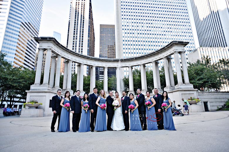 Millennium Park wedding photos,Loop area of Chicago in Illinois, Bride and Groom (1)