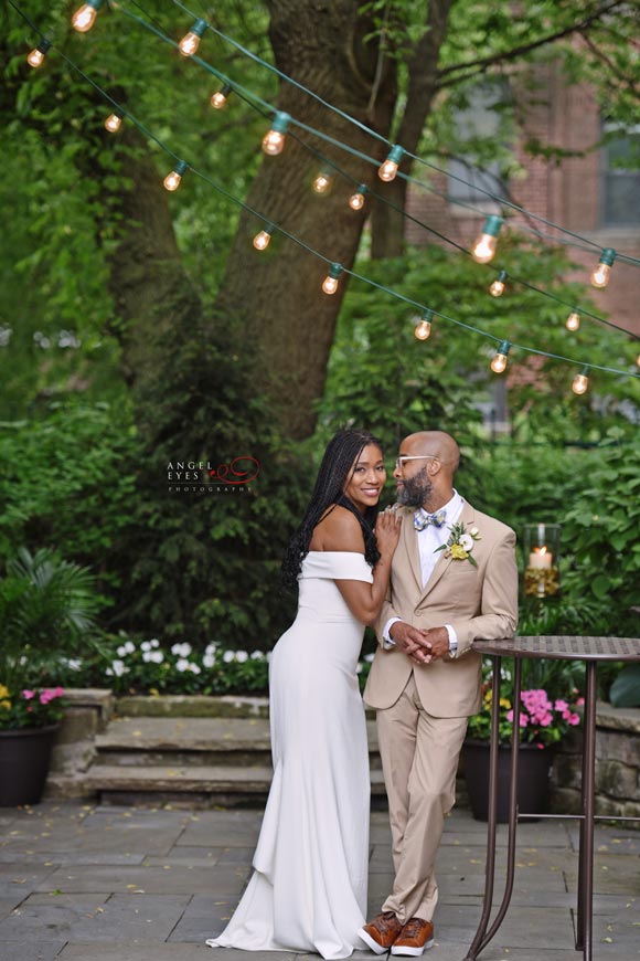 This image has an empty alt attribute; its file name is Outdoor-Wedding-ceremony-at-Firehouse-Chicago-The-Blake-wedding-dress-by-BHLDN-Intimate-daytime-wedding-unique-Chicago-venue-8.jpg